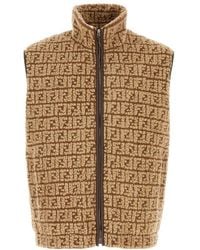 Fendi - High Neck Zip-Up Teddy Vest - Lyst