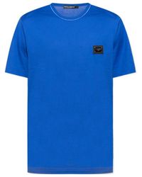 Dolce & Gabbana - Branded-Tag Crewneck T-Shirt - Lyst