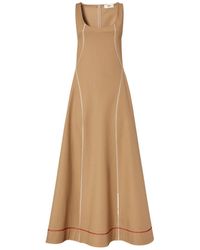 Fendi - Square-Neck Sleeveless Flared Dress - Lyst