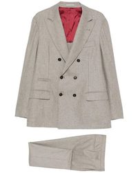 Brunello Cucinelli - Double-Breasted Wool Suit - Lyst