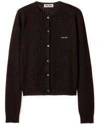 Miu Miu - Crewneck Button-Up Cardigan - Lyst