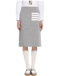 Thom Browne - A-Line Merino Wool Midi Skirt - Lyst