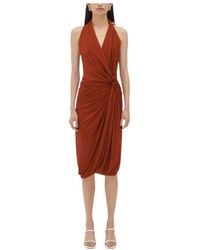 Bottega Veneta - Drop Ring Detailed Midi Dress - Lyst