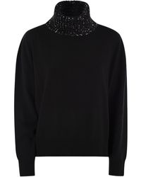 Fabiana Filippi - Sequinned High Neck Knitted Jumper - Lyst