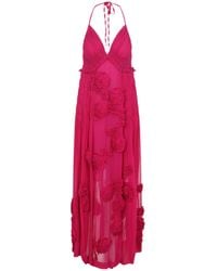 Dries Van Noten - Drina Gathered Floral Applique Midi Dress - Lyst