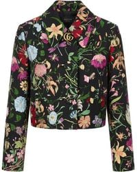 Gucci - Flora Silk Brocade Jacket - Lyst