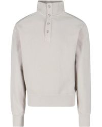 Entire studios - Buttoned Stand-Collar Sweater - Lyst