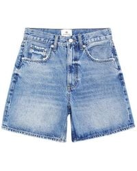 Anine Bing - Heath Frayed-Hem Denim Shorts - Lyst