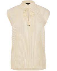 BOSS - Standcollar Sleeveless Verticalrib Knit Top - Lyst