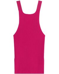 Helmut Lang - Side-Slit Ribbed-Knit Tank Top - Lyst