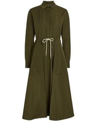 Moncler - Drawstring Poplin Midi Shirt Dress - Lyst