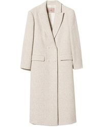 Twinset - Double-Breasted Herringbone Coat - Lyst