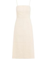 Theory - Square-Neck Sleeveless A-Line Midi Dress - Lyst