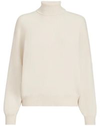 Brunello Cucinelli - Cashmere Turtleneck Sweater With Monili - Lyst