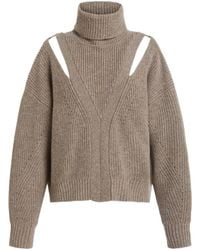 P.A.R.O.S.H. - P.A.R.O..H. Openwork High Neck Knitted Sweater - Lyst