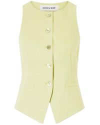 Veronica Beard - Linen-Blend Twill Vest - Lyst
