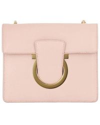 Ferragamo - Logo Details Shoulder Bag - Lyst
