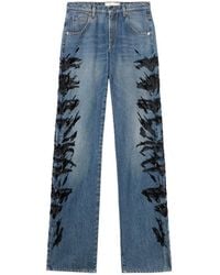 Blumarine - Zebra-Embroidered Regular-Fit Jeans - Lyst