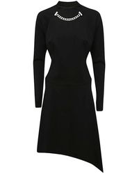 JW Anderson - Chained Asymmetric-Hem Midi-Dress - Lyst