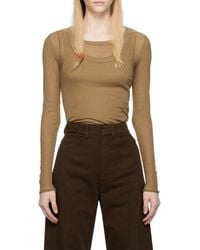 Lemaire - Round Collar And Long-Sleeved T-Shirt - Lyst