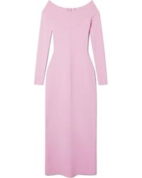 Stella McCartney - Off-Shoulder Long-Sleeve Midi Dress - Lyst