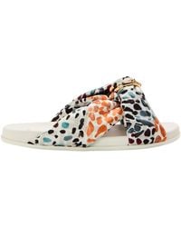Fendi - Logo Satin Slippers - Lyst