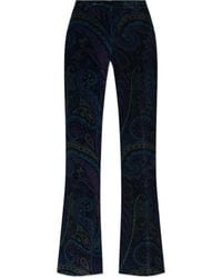 Etro - Floral Jacquard Flared Corduroy Trousers - Lyst