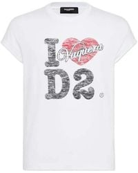 DSquared² - X Vaquera I Love D2 Crewneck T-Shirt - Lyst