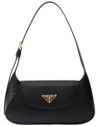 Prada - Brand-Plaque Small Leather Shoulder Bag - Lyst