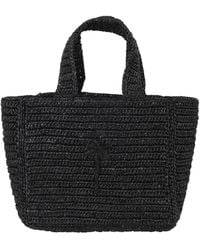 Manebí - Palm-Tree Embroidered Raffia Tote Bag - Lyst