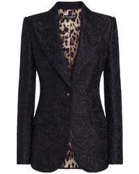 Dolce & Gabbana - Floral-Jacquard Single-Breasted Blazer - Lyst
