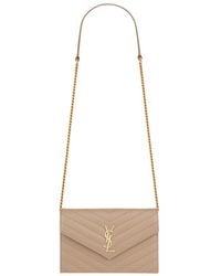Saint Laurent - Cassandre Envelope Chain Wallet - Lyst