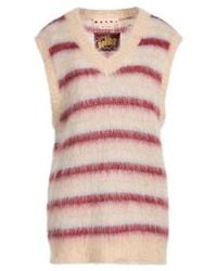 Marni - Stripe Sleeveless V-Neck Knit Top - Lyst