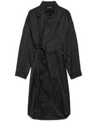 Balenciaga - Wrap Cocoon Shirt Dress - Lyst