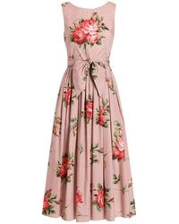 Dolce & Gabbana - Floral Motif Dress - Lyst