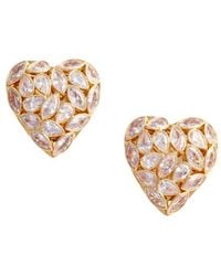 Self-Portrait - Embellished Heart Earrings - Lyst