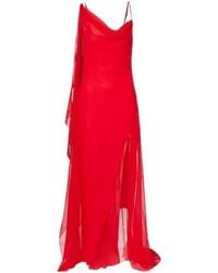 Blumarine - Draped Silk Georgette Gown - Lyst