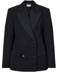 Stella McCartney - Double-Breasted Twill-Trimmed Wool Blazer - Lyst