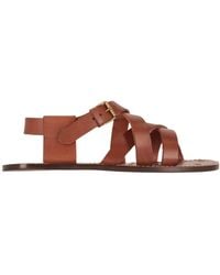 Saint Laurent - Cheever Buckle-Fastening Flat Sandals - Lyst
