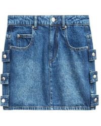 Isabel Marant - Isabel Marant Étoile Stessy Logo-Patch Denim Skirt - Lyst