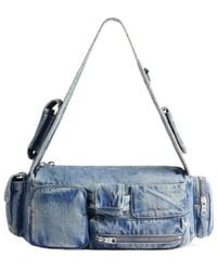 Balenciaga - Superbusy Denim Small Sling Bag - Lyst