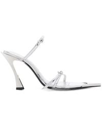 Mugler - 100Mm Metallic-Leather Mules - Lyst