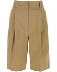 Prada - Pleated Bermuda Shorts - Lyst