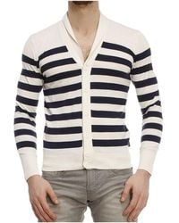 Armani Jeans - Striped Knitted Cardigan - Lyst