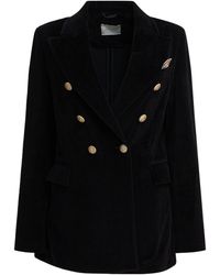 Circolo 1901 - Double-Breasted Velvet Blazer - Lyst