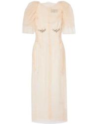 Simone Rocha - Embellished Ruched Mesh Midi Dress - Lyst