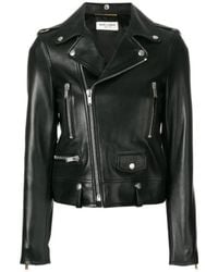 Saint Laurent - Motorcycle Leather Jacket - Lyst