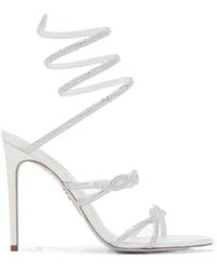 Rene Caovilla - René Caovilla Braid Cleo Fog Satin Embellished Sandals - Lyst