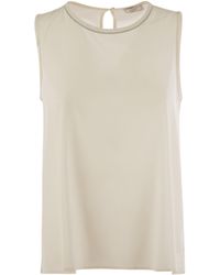 Peserico - Stretch Silk Crepe Top - Lyst