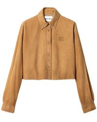 Miu Miu - Waxed Suede Shirt - Lyst